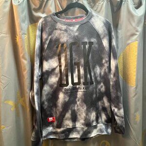 Dirty Ghetto Kids DGK Grey & White Tie Dye Sweatshirt Medium